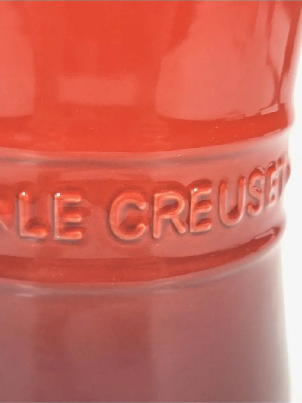 NEW Le Creuset Signature Cerise Red Ceramic Utensil Crock Holder Cream Interior